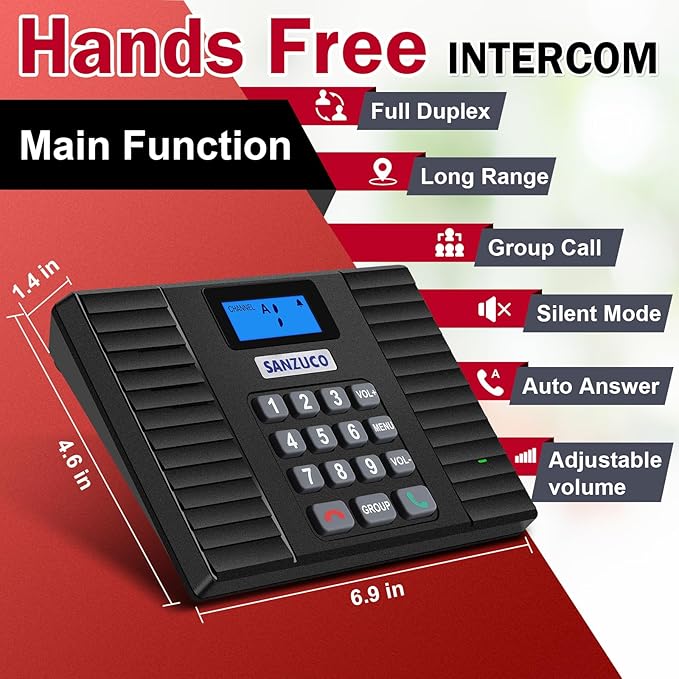 SANZUCO 60D Intercoms Wireless for Home, Full Duplex Intercom System for - Image 2