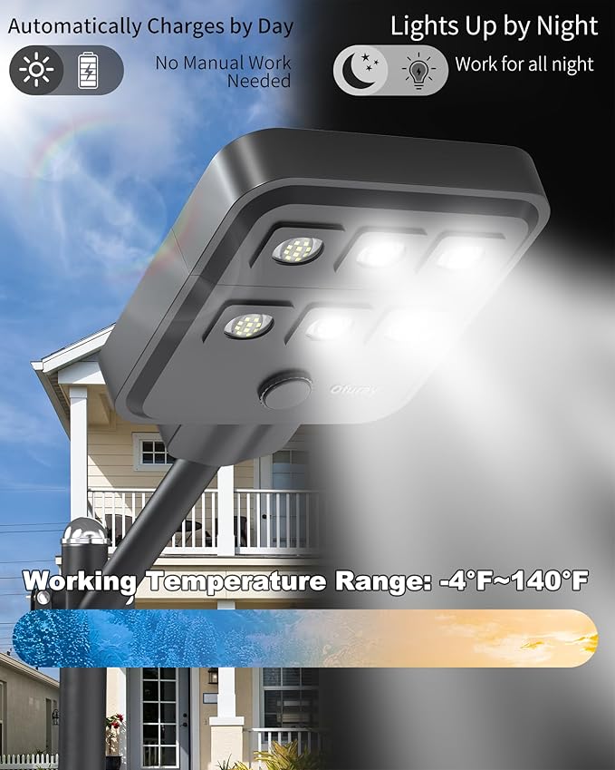 Ofuray Of-5000W Solar Street Lights Outdoor – Super Flood Lighting 60LED - Image 2