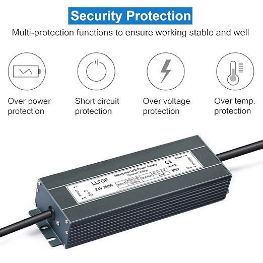 LLTOP LED Power Supply 24V 8.3A 200W LED Driver AC90-130V to 24VDC Converter - Image 2