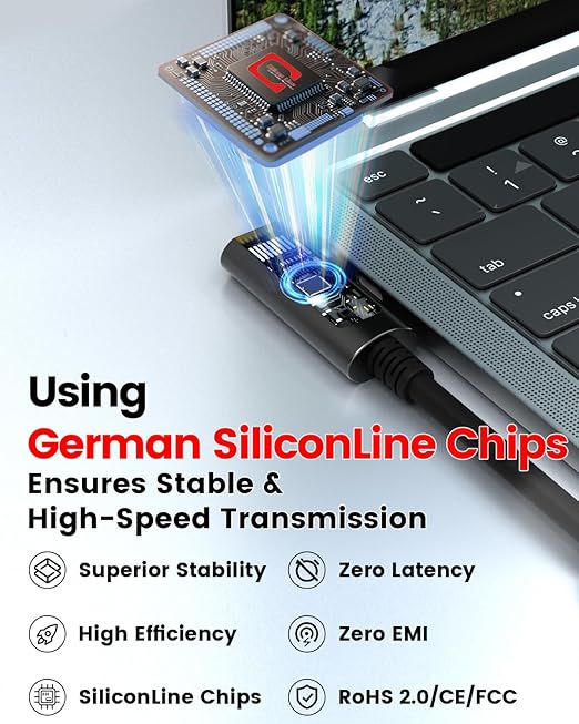 GeoHN.G USB A to USB C Fiber Optic Extension Cable 15M/50FT, Right Angle USB - Image 3