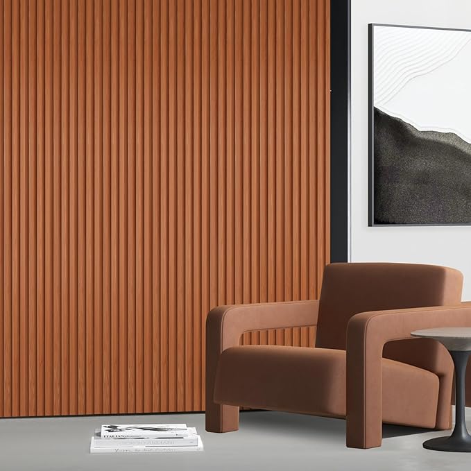 OUZUGIE WPC Acoustic Slat Wall Paneling, Living Room, TV Background, Study Room - Image 2