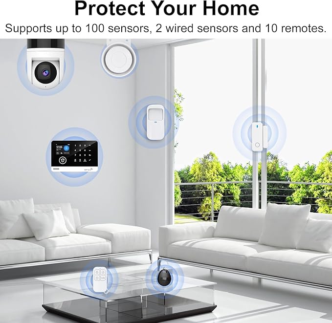 Home Alarm System with Camera, 23 Pieces Wireless WiFi/GSM SMS Home Security - Image 7