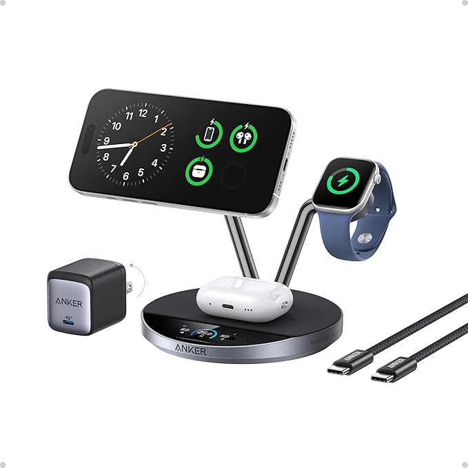 Anker Prime MagSafe Charger Compatible, 3-in-1 Charging Station, Qi2 25W by Anker