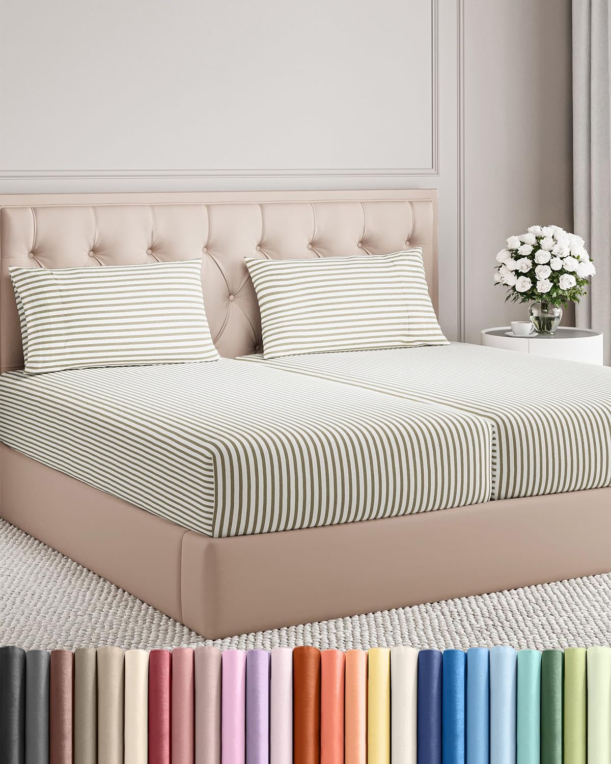 Split King Size 5 Piece Sheet Set