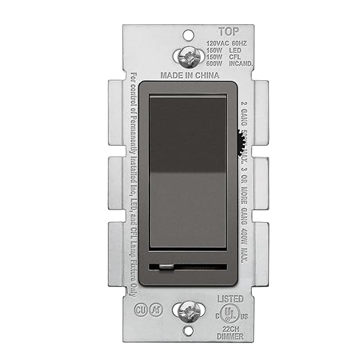 BESTTEN Matte Brown Dimmer Wall Light Switch, Single Pole or 3-Way, Compatible by BESTTEN