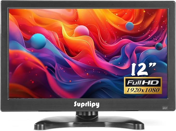 Suprlipy 12 inch FHD Small IPS Monitor LCD Display Screen 1920x1080 60Hz 16:9 by Unknown
