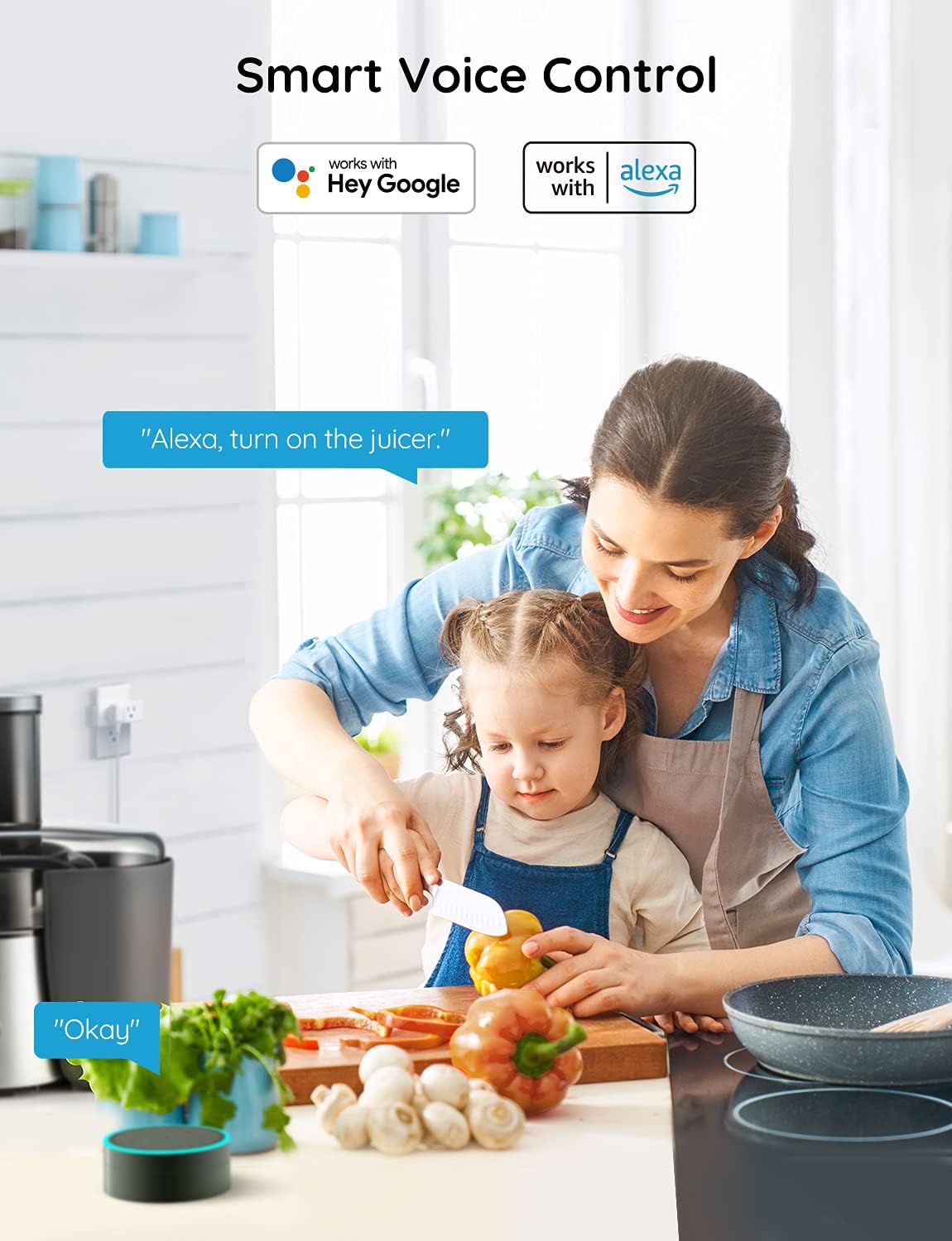 Govee Dual Smart Plug 2 Pack, 15A WiFi Bluetooth Outlet, Work with Alexa and Google Assistant, 2-in-1 Compact Design Bundle with Govee Smart Plug, WiFi Plugs Work with Alexa & Google Assistant