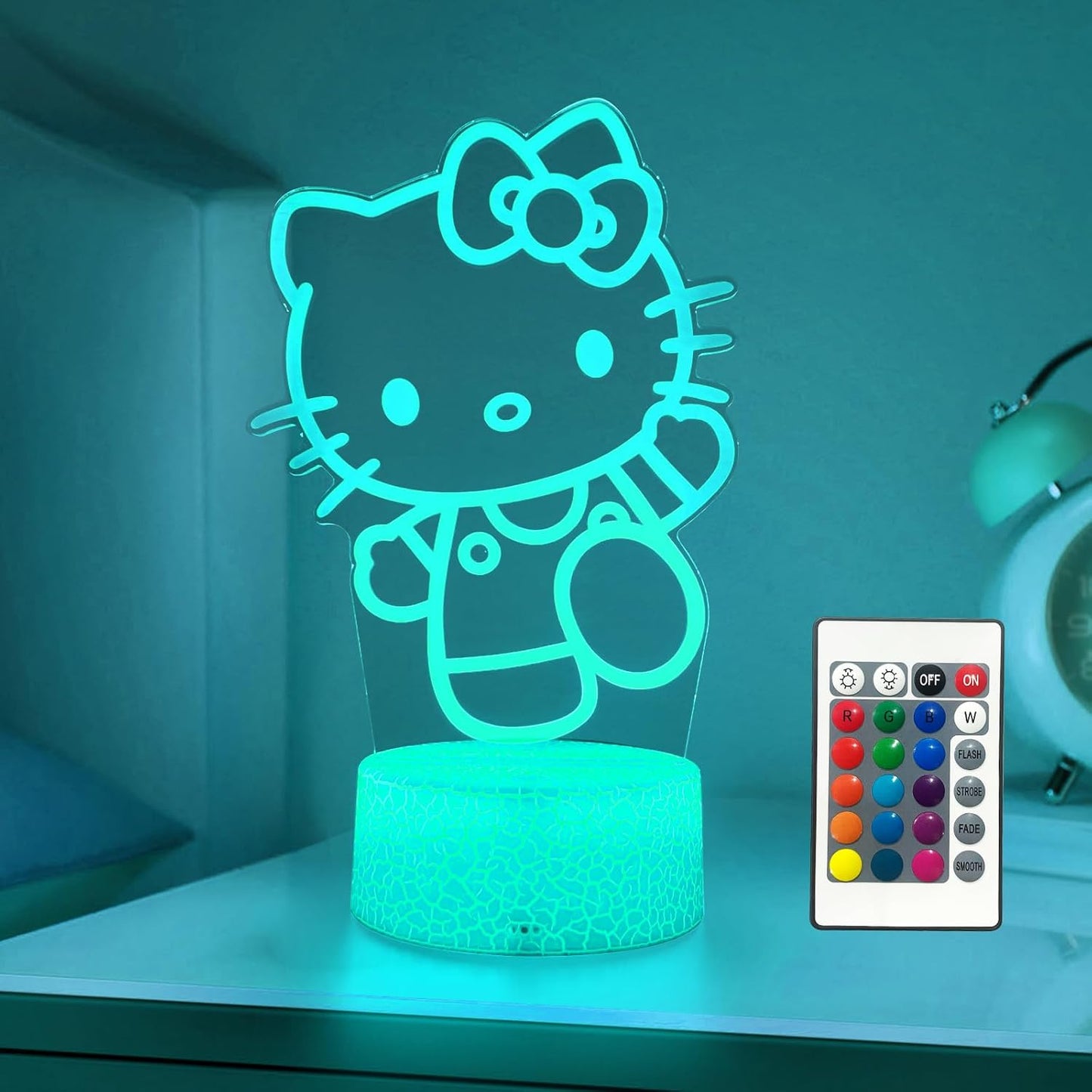 AIHYING Cat Night Light Cute Night Light - Anime Charater 16 Color Change Decor Kitty Lamp with Remote, Dim, Timer,Kids Gifts for Christmas Birthday,Nursery Baby