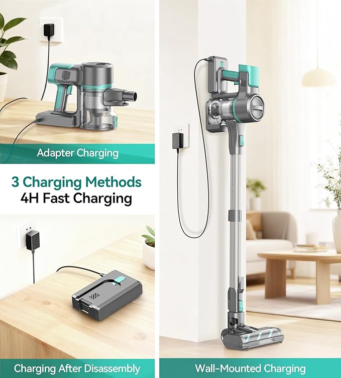 Yassol S10K Cordless Vacuum Cleaner, 55Kpa 60mins Lightweight Stick Vacuum - Image 7