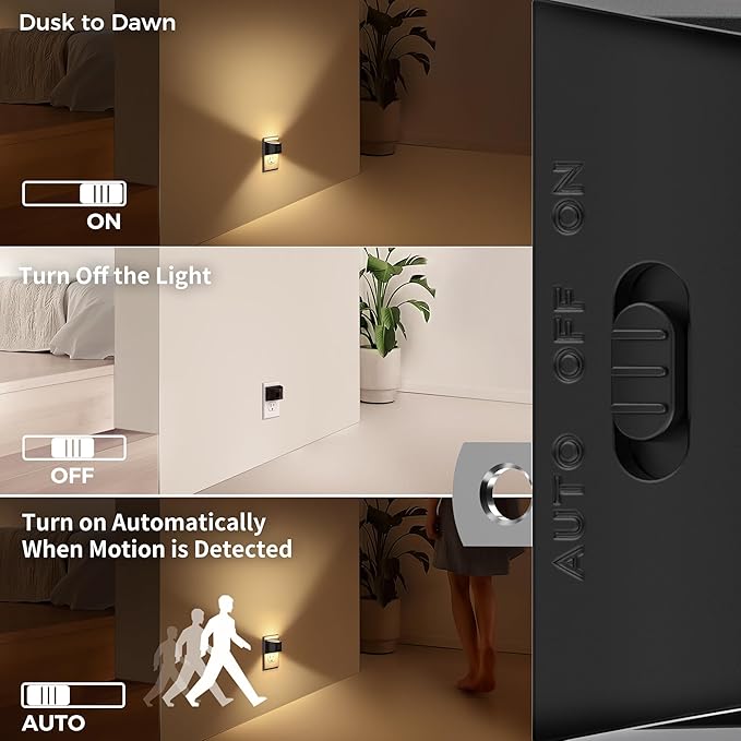 DORESshop LED Night Light, Night Lights Plug into Wall, 3 Mode Plug in Night - Image 3