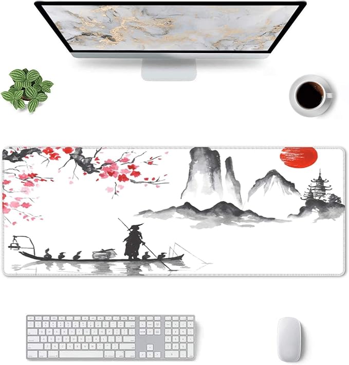 Japan Traditional Painting Extended Big Mouse Pad Large, XL Gaming Mouse Pad - Image 2
