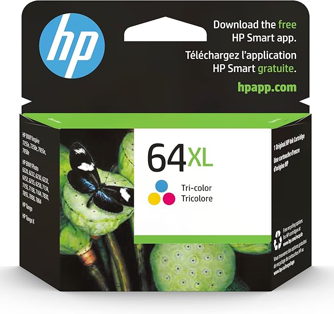 HP 64XL Tri-Color High-Yield Ink Cartridge Printers | Works by HP