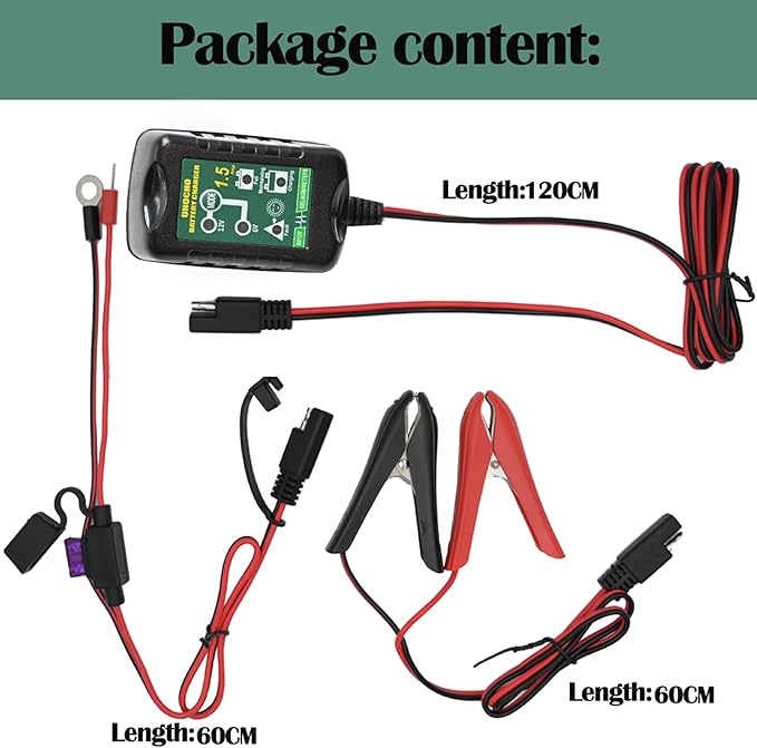 6V 12V Battery Charger 1.5A Automatic Battery maintainer trickle Battery - Image 4