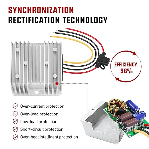 Nilight 48V to 12V Voltage Converter 240W 20A Regulator Step Down to 12VDC - Image 5
