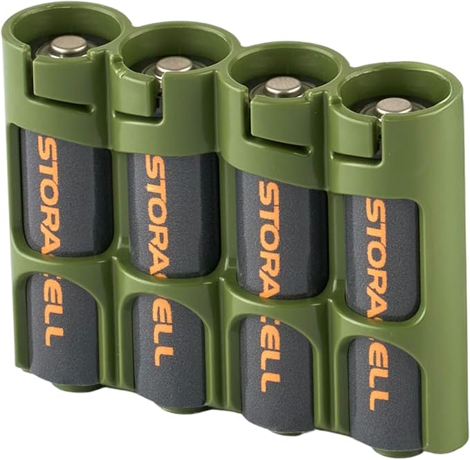 Storacell by Powerpax Slimline AA Battery Storage Caddy, Military Green by Storacell