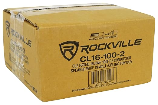 Rockville CL16-100-2 CL2 Rated 16 AWG 100' Speaker Wire, In-Wall and Ceiling Use - Image 4