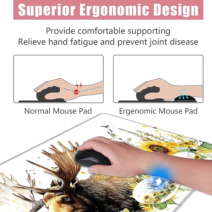 BFUKVOU Large Keyboard Mouse Pad Set, Extended Mouse Pad+Keyboard Wrist Rest - Image 5