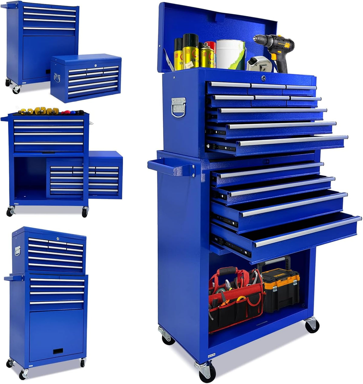 rolling tool chest,13-drawer tool box organizer with wheels,large, main product view