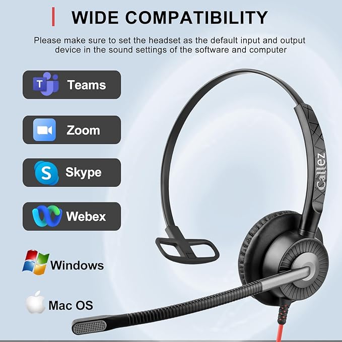Callez USB Headset with Mic, Computer Headset with ENC Dual Noise Cancelling - Image 5