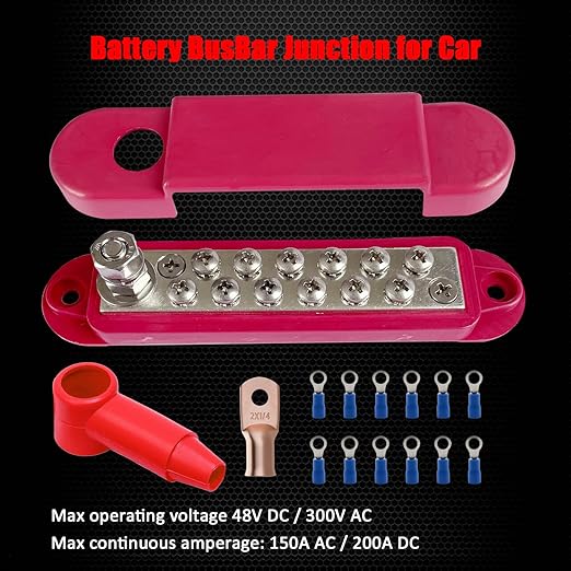 1/4" Stud Power Distribution Block Bus Bar - Image 2