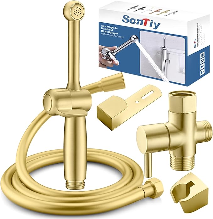 SonTiy Handheld Bidet Toilet Sprayer, Brass Cloth Diaper Sprayer Hand Held by SonTiy