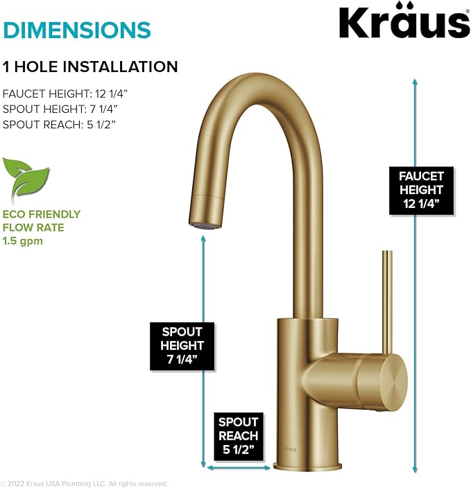 KRAUS Oletto Single Handle Kitchen Bar Faucet - Image 4