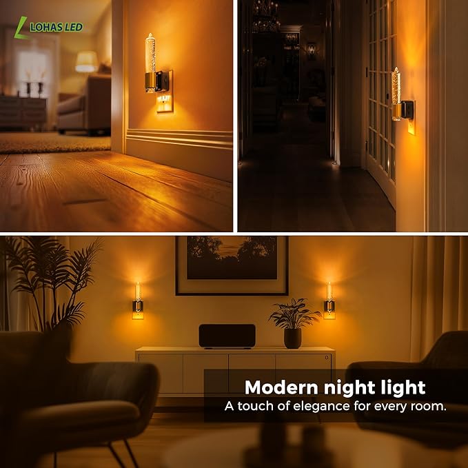 L LOHAS LED Night Light, Amber Candle Night Lights Plug into Wall, 2 Pack 0-100 - Image 7