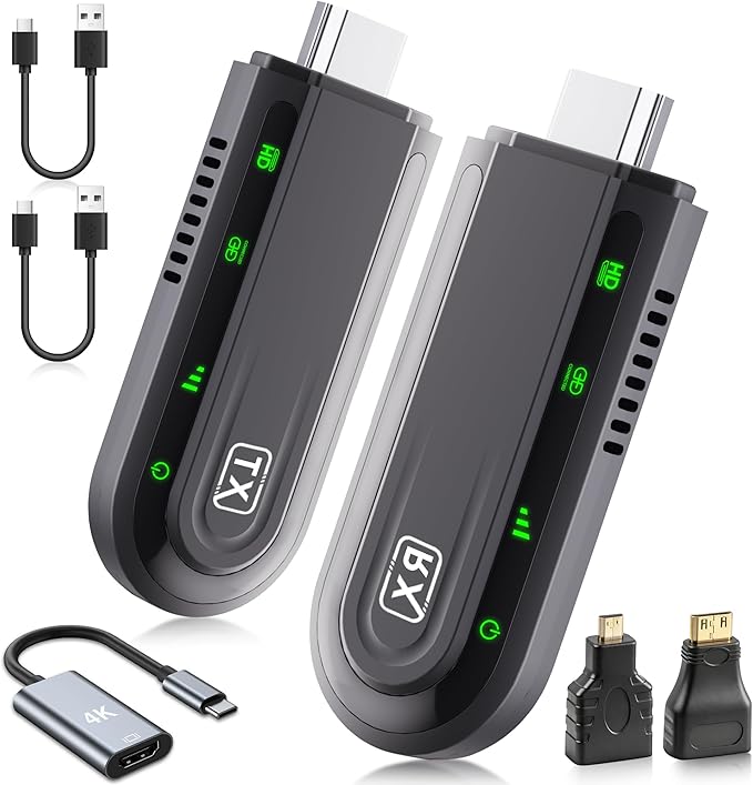Dnogjo Wireless HDMI Transmitter and Receiver 4K, Plug & Play 2.4G/5G Portable by Dnogjo