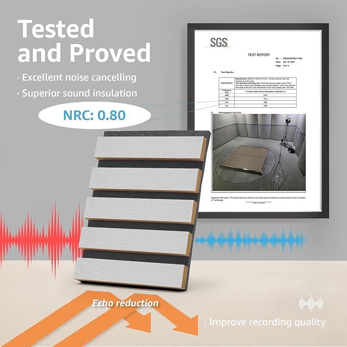 Art3d 4-Piece Wood Slat Acoustic Panels - Image 2
