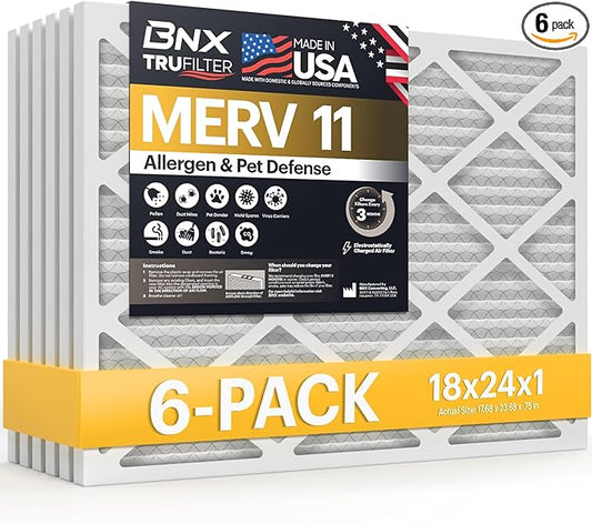 BNX TruFilter 18x24x1 Air Filter MERV 11 by BNX