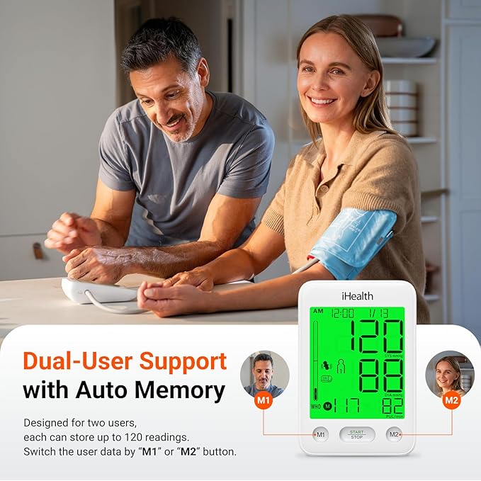 iHealth Accu Luminate Blood Pressure Monitor – 4.5" Tri-Color WHO-Based LCD - Image 6