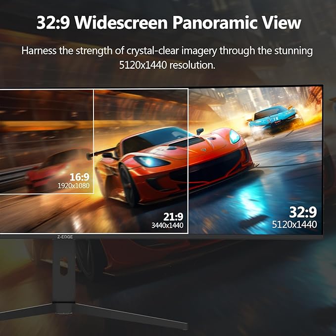 5K Monitor, Z-Edge 49 inch IPS Curved Gaming Monitor, DQHD 5120x1440 Computer - Image 2