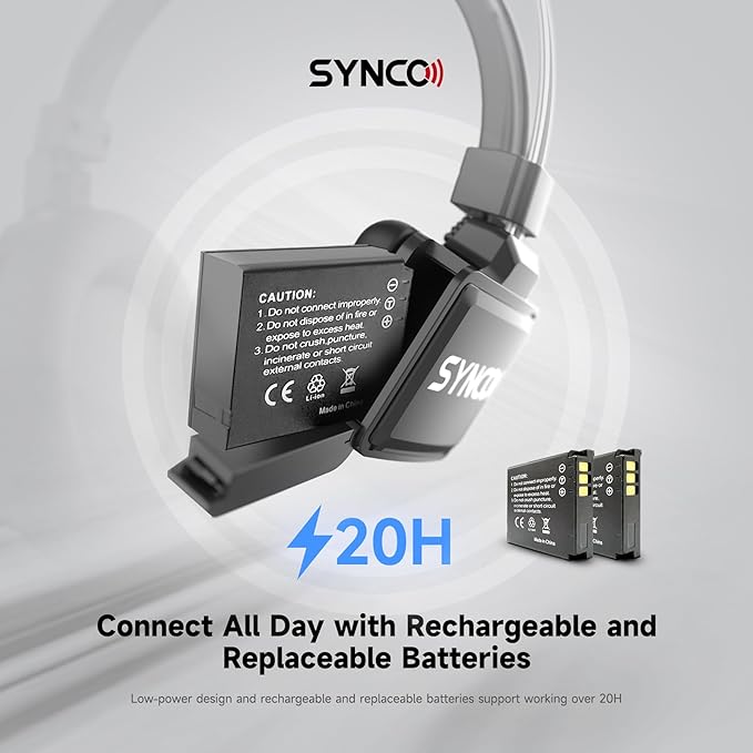 SYNCO XTALK X5 Wireless Headset Intercom System 2.4GHz Full Duplex 400 Meter - Image 6