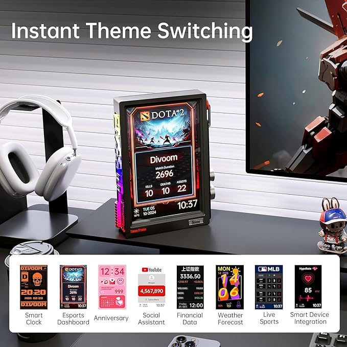 Divoom TimesFrame – 10.1" WiFi 6 Digital Picture Frame & Smart Desk Display - Image 2