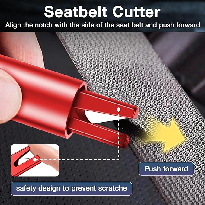 MOTORBUDDY Window Breaker Seatbelt Cutter, Car Window Breaker Tool, Emergency - Image 3