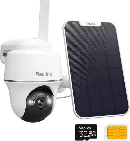 REOLINK 5MP 4G LTE Cellular Security Camera Outdoor, 360° Pan-Tilt, Sim+32GB SD by REOLINK