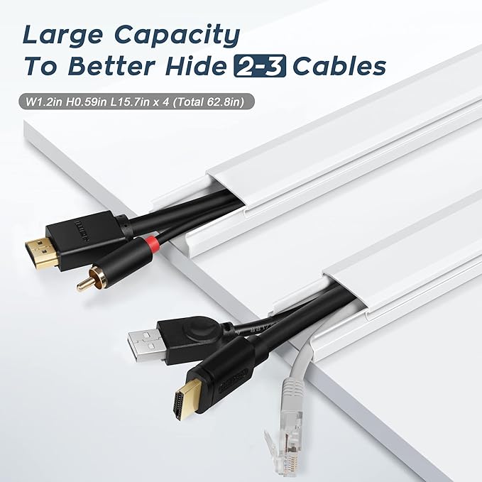 YCLYC Cable Cover, 62.8in Black Cord Hider - Image 3