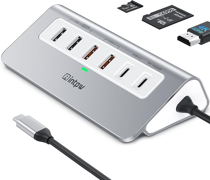 intpw P9 PRO USB C Hub 10Gbps, 9-in-1 USB C Docking Station by intpw