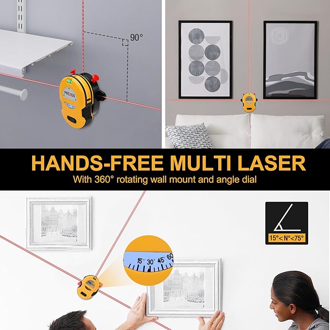 PREXISO Multi Surface Laser Level LED Light Vial, 30Ft Horizontal & Vertical - Image 3