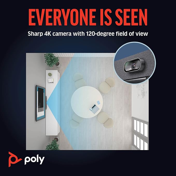 Poly Studio R30 4K Video Conferencing Bar – Camera, & Speaker - Image 3