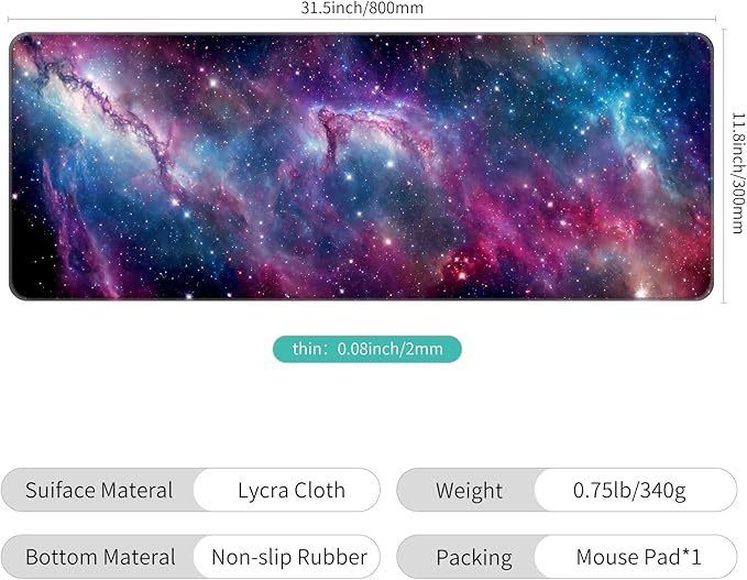Dynippy Thin Extended Gaming Mouse Pad （31.5 * 11.8 * 0.08 inch） - Image 2