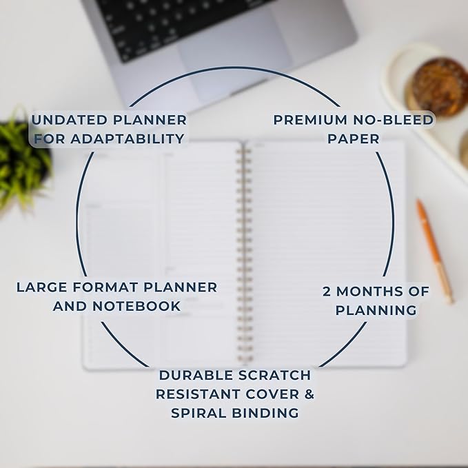 Undated Daily Planner | 8.25” x 11.75” To Do List Notebook | Work Productivity - Image 8