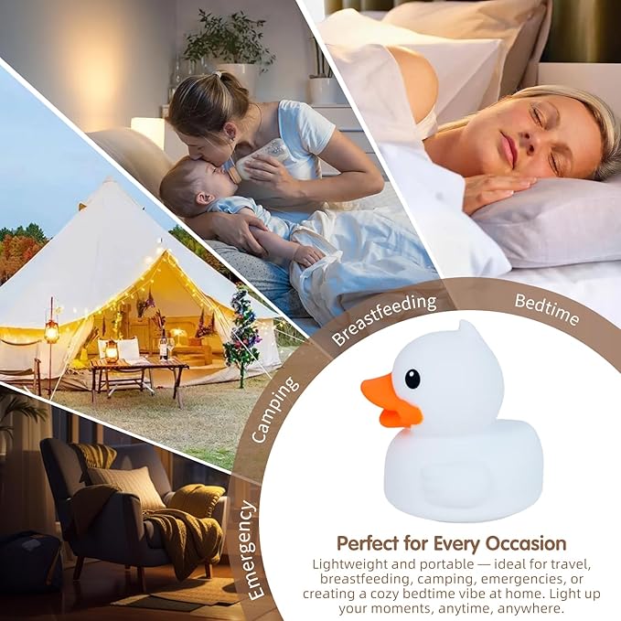 Junlumen Cute Duck Night Light – Soft Silicone Tap Lamp - Image 5
