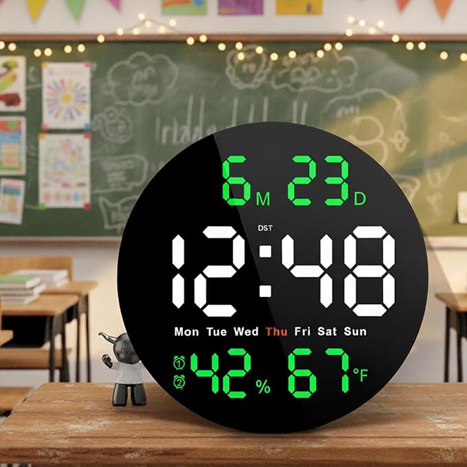Brauthon Large Digital Clock for Classroom, Digital Classroom Clocks for by Brauthon