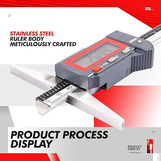 UNIPEC Absolute Digital Depth Caliper 0-150mm / 0-6", ±0.02mm Accuracy - Image 2