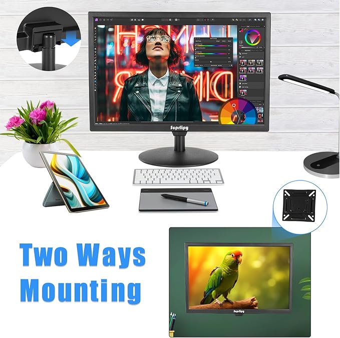 Suprlipy 21.5" FHD Mini LCD Monitor Display Screen 1920x1080 60Hz 16:9 BNC VGA - Image 4