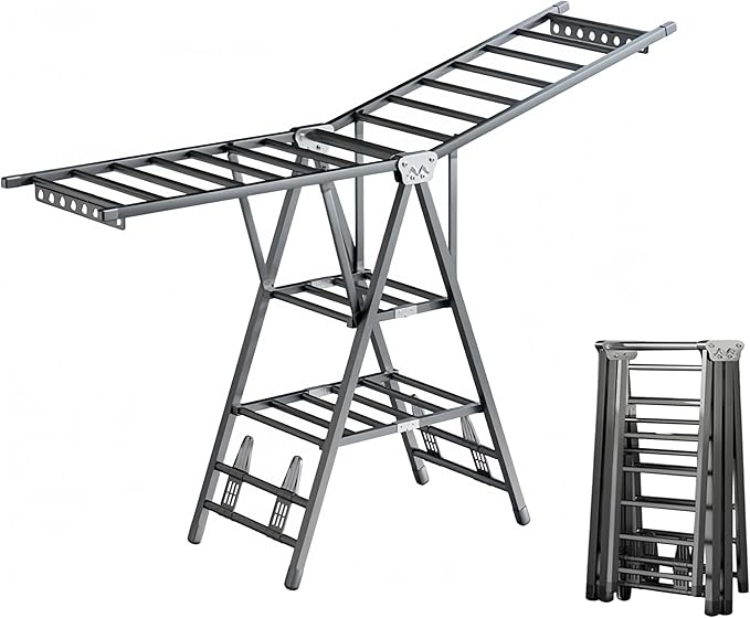 Heavy Duty Clothes Drying Rack Foldable –71" Extra Large Clothes Airer Drying by Unknown