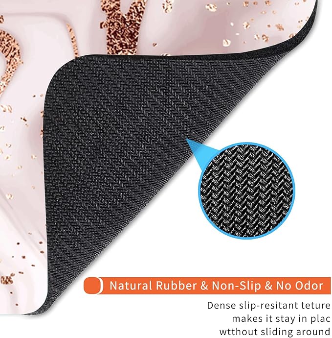 Armanza Square Mouse Pad Rose Gold Marble, Personalized Premium-Textured Custom - Image 5