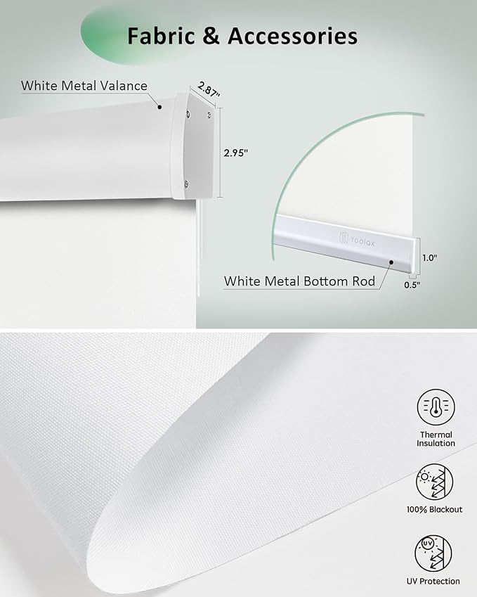 Yoolax Motorized Blinds App Control, Cordless Automatic Shades Roller Window - Image 5