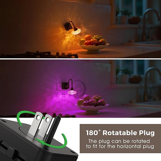 L LOHAS LED Night Lights Plug into Wall, 10-Color Changing RGB Floral Night - Image 6